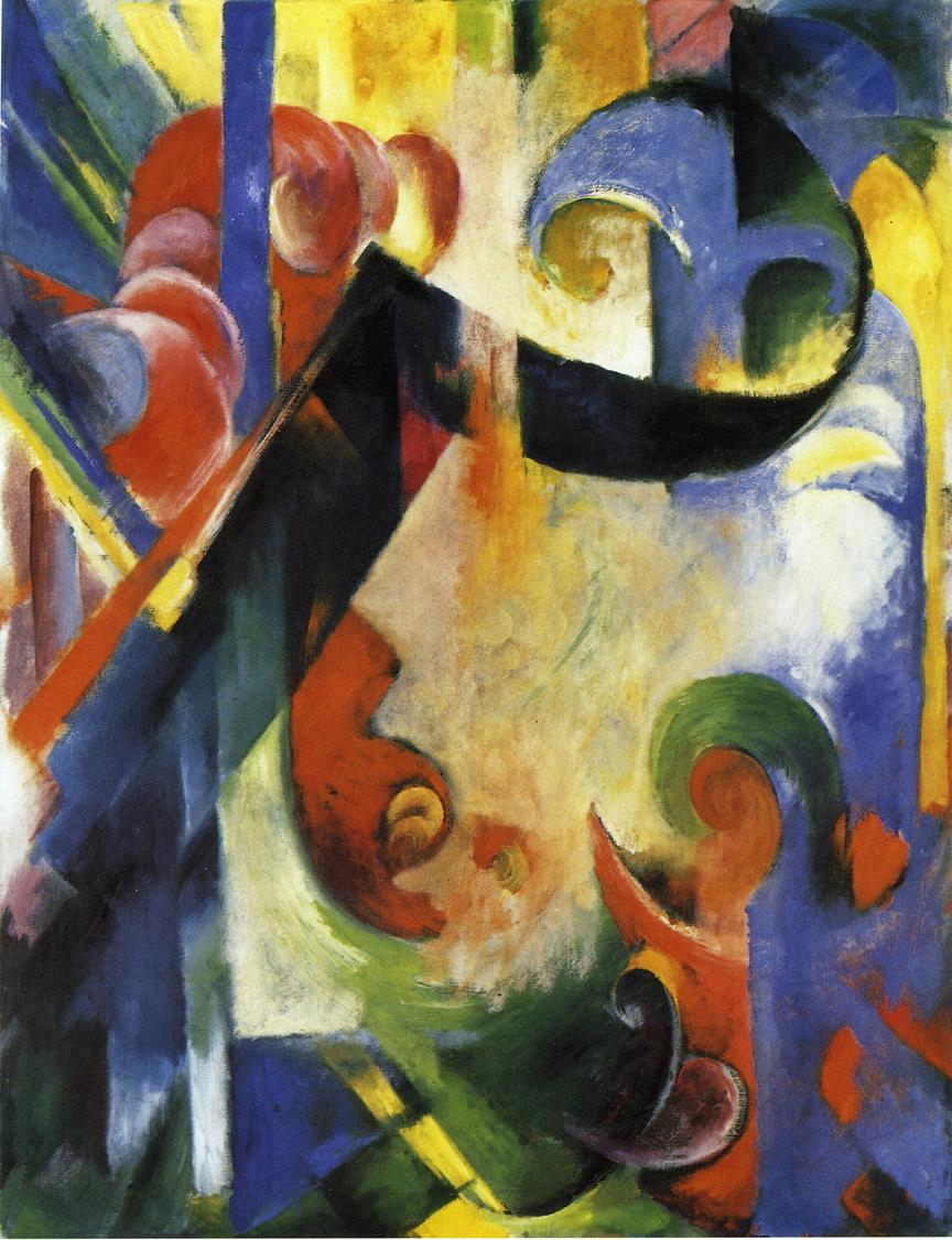 (image for) Handmade oil painting Copy paintings of famous artists Franz Marc's art Broken Forms 1914 - Click Image to Close